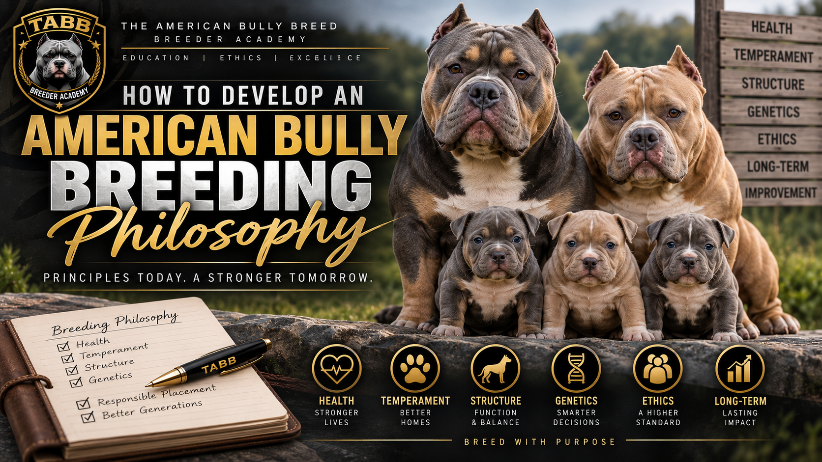 The American Bully Breed | How to Develop an American Bully Breeding Philosophy American Bully breeding philosophy guide focused on health, temperament, structure, genetics, ethics, responsible placement, and long-term improvement.